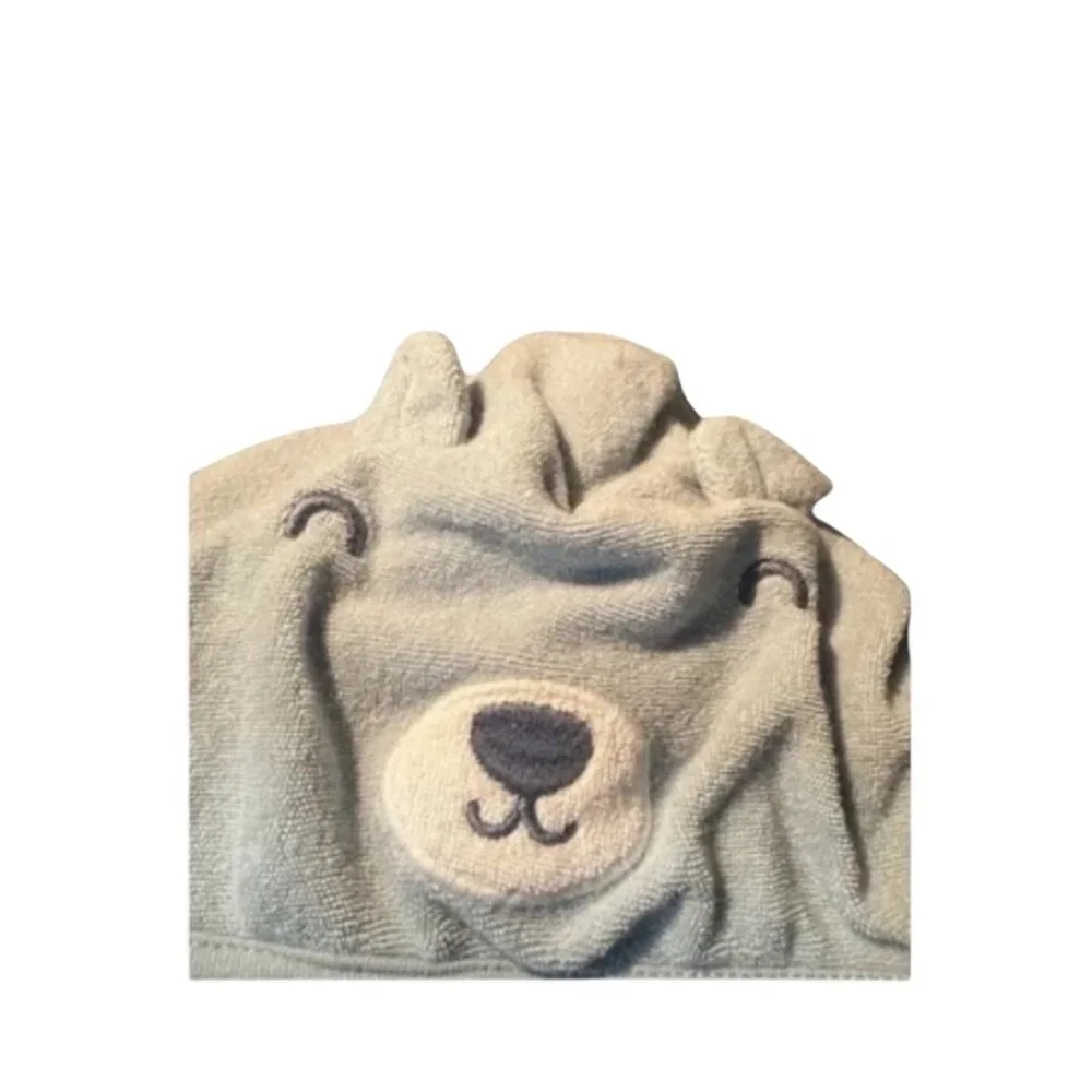 0-9 Mnth Hooded Baby Bathrobe Cute Animal Face Plush Terry Infant Robe With Belt